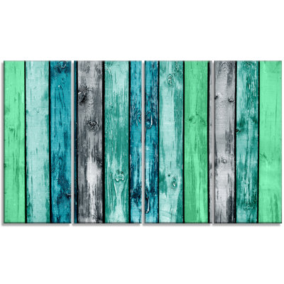 Planches en bois peint, ensemble de 4 impressions sur toiles tendues