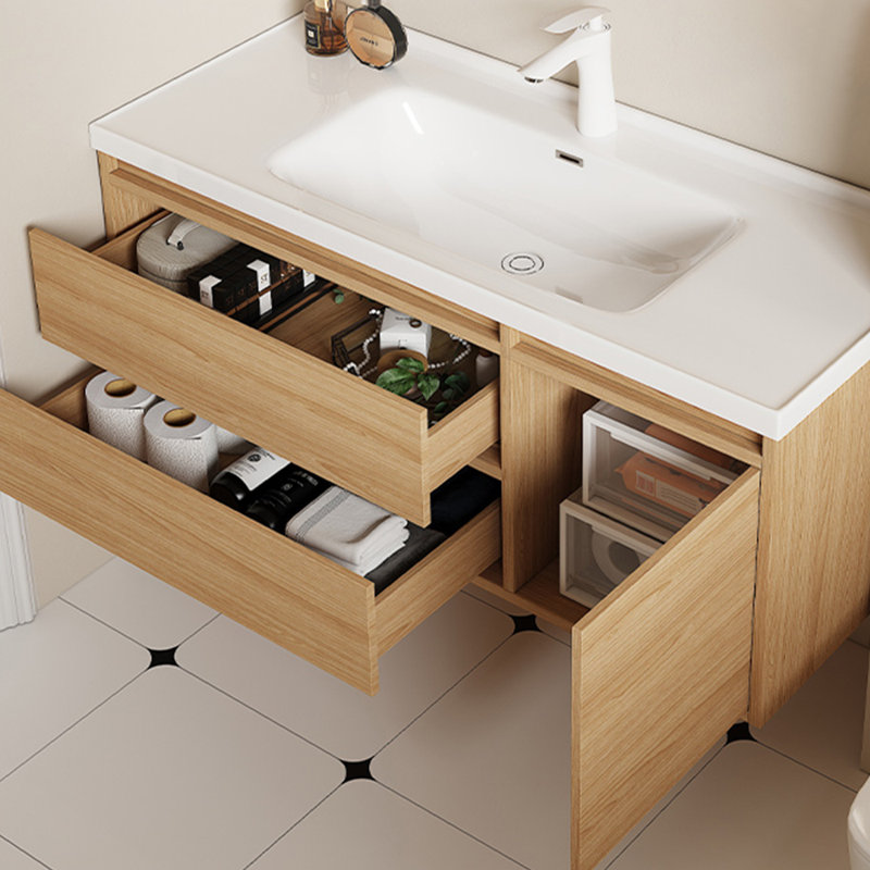 Log style simple bathroom cabinet