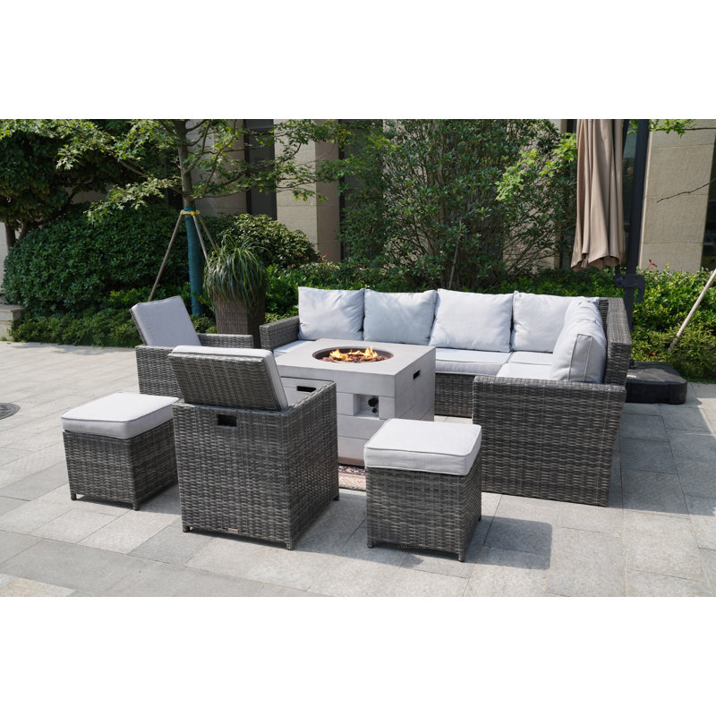 9 - Person Patio Conversation Set with Cushions