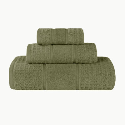 Ensemble de serviettes en coton gaufré Hisela Zero Twist