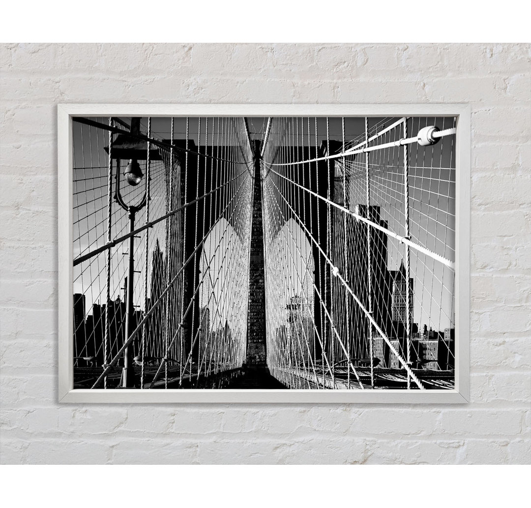 NYC Brooklyn Bridge Architect B N W - Einzelner Bilderrahmen Kunstdrucke auf Leinwand