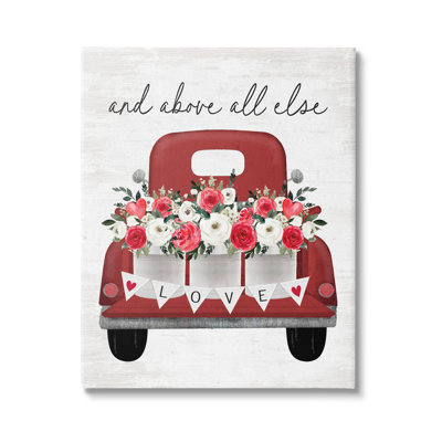 «Love Above All Else Truck» sur toile par impression à lettres et doublée