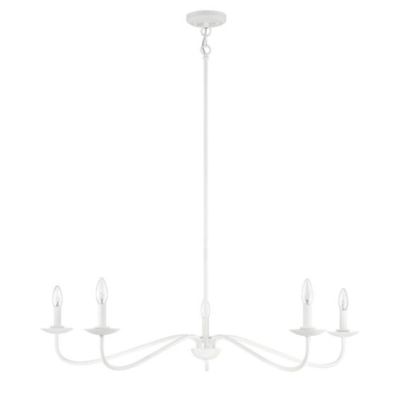 Abigeal 5-Light Chandelier, Blanc bisque