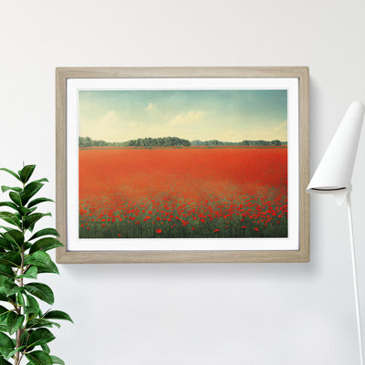 Splendid Poppy Field Flowers - Framed Print