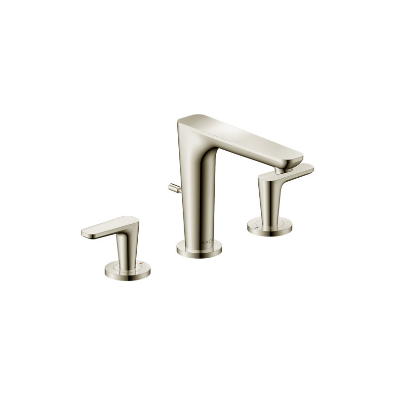 AXOR Citterio C Widespread Faucet 125 With Pop-Up Drain, 1.2 GPM, Polished Nickel