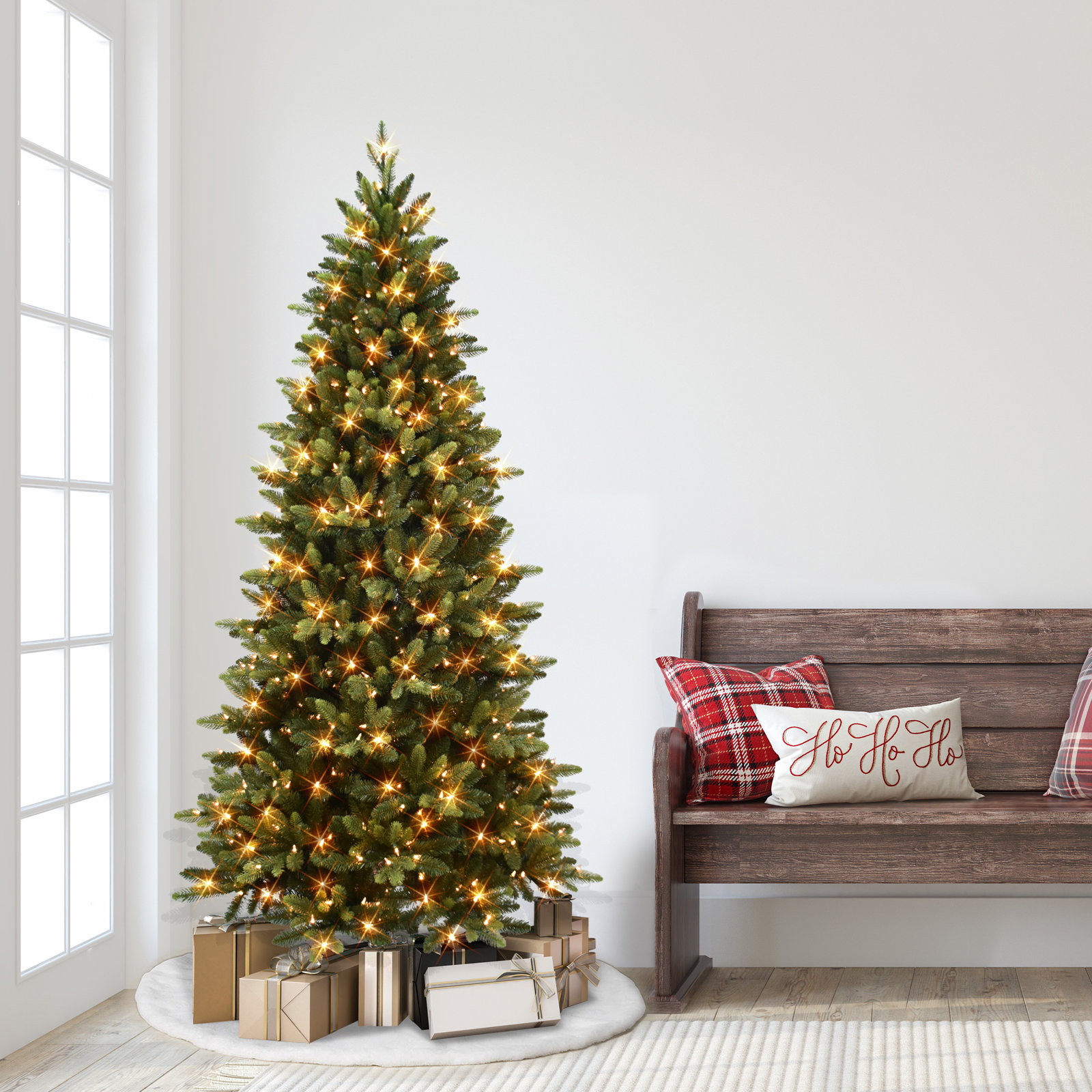 Lighted Artificial Spruce Christmas Tree, 6.5' H
