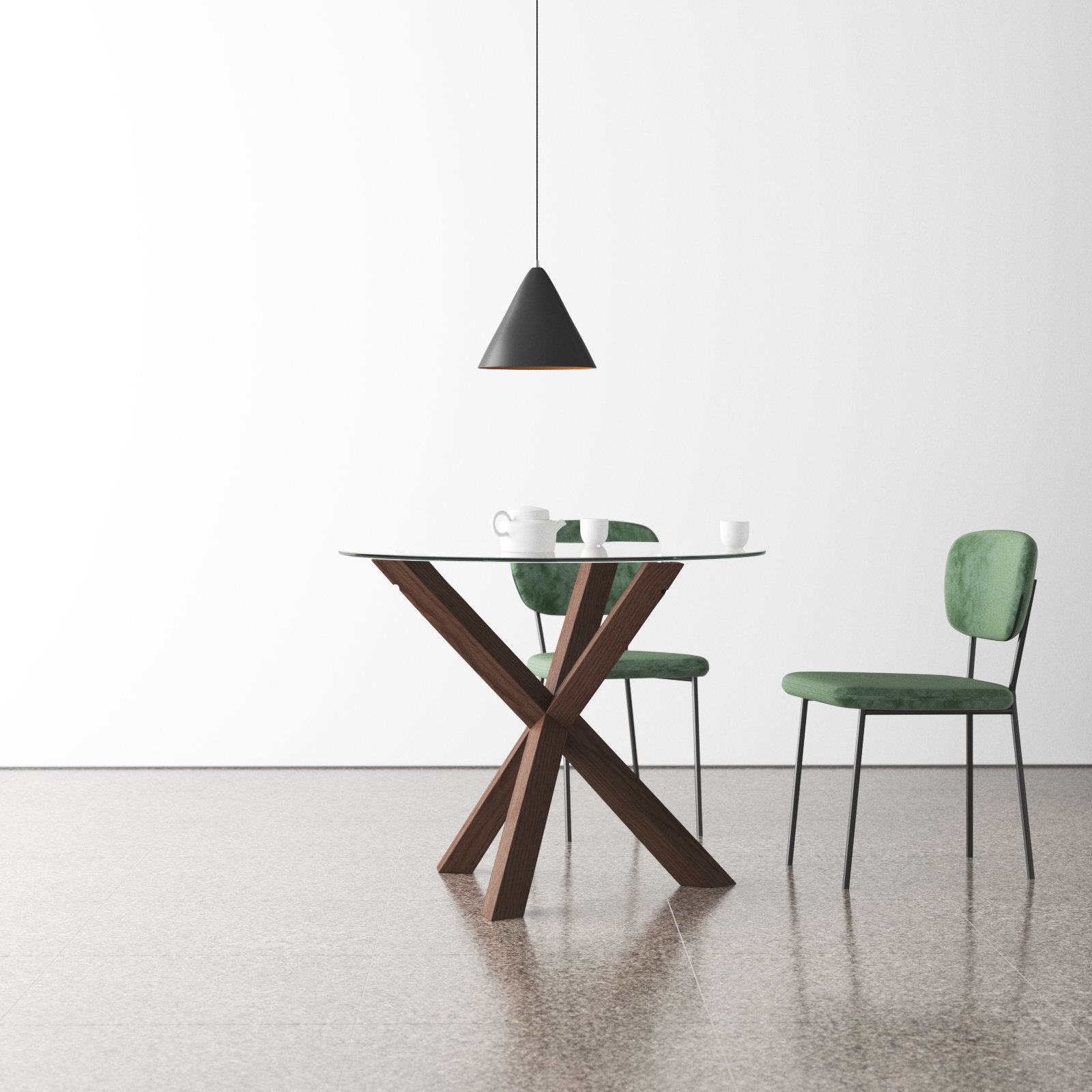 Barnett Round Dining Table, 30" H x 37.4" W x 37.4" L, Walnut