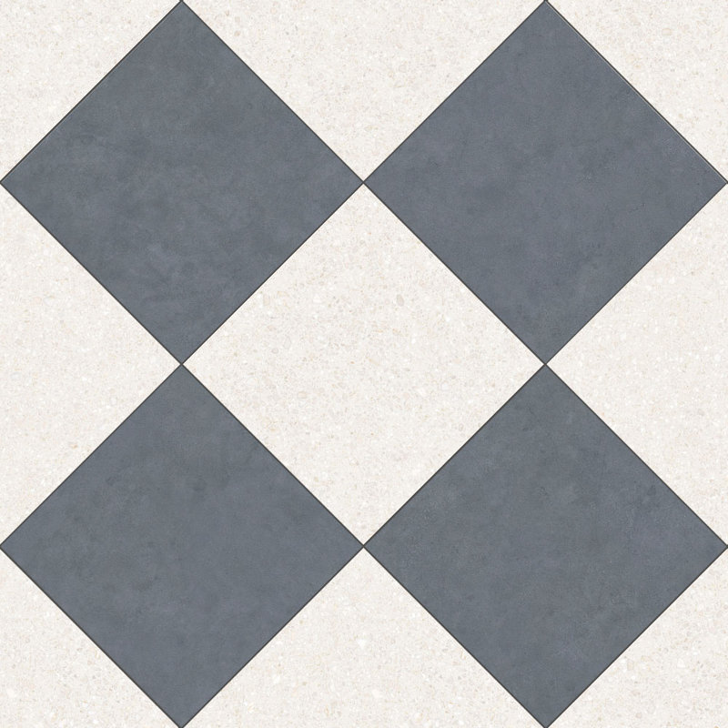 Lithos 12X12 Checkerboard Blanco And Cobalto, Blanco/Cobalto