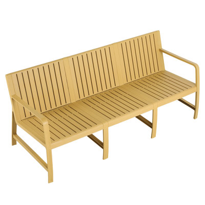 3 - Seater For Indoor/outdoor, Yellow, Pp, Waterproof, All Weather , Quick 10 Minute Setup, Lightweight, Supports 260+ Lbs Per Seat, Spills Wipe Clean, Ideal Morning Coffee On Balcony, Slim Profile