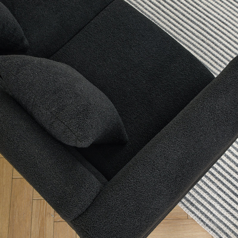 3-Seater + 3-Seater Combination Sofa.BLACK Teddy