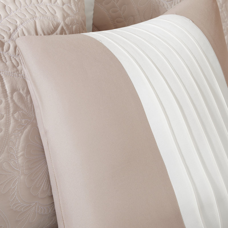 Blue Reversible Microfiber Queen Bedspread Set with Shams and Pillows