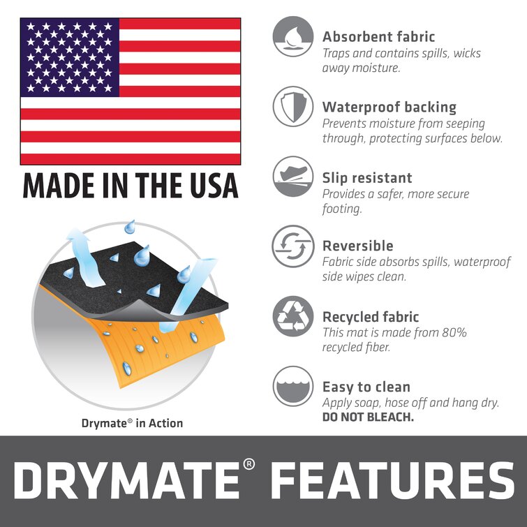 Drymate Waterproof Garage Floor Mat to absorb water, oil, fluid