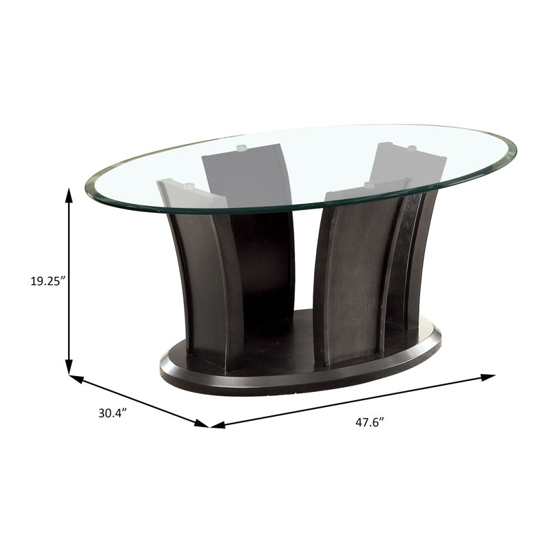 Table basse contemporaine Manhattan - Cerisier brun