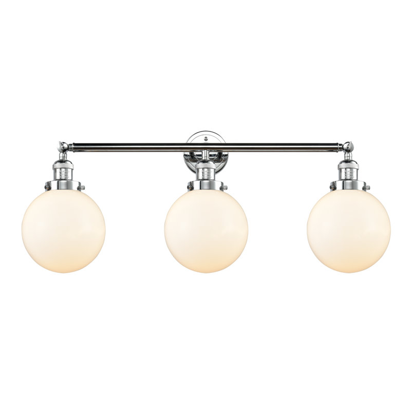 Éclairage de salle de bain à intensité variable 3 lumières Zarmayr, Ampoule incandescente rétro de 60 watts, Chrome poli