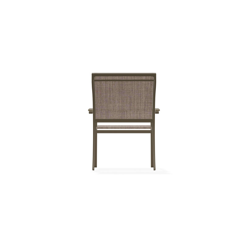 Chaise de café empilable en aluminium Bazza, Fenouil Augustine Sunbrella®, Bois de plage