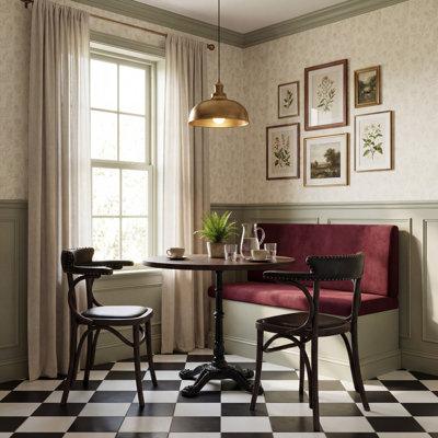 Pembrooke 19'' H Faux Leather Upholstered Oak Armchair
