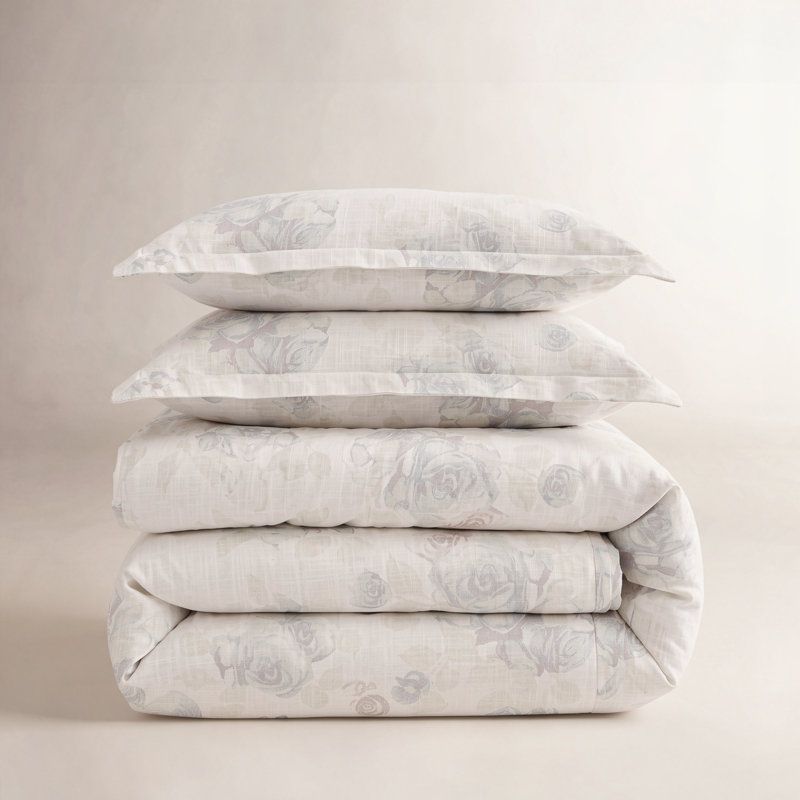 Ensemble d'édredon décontracté Rosaline, Housse de couette très grand et 2 taies
