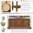 Entryway Table with artificial stone look tabletop 47'' Oak