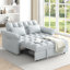 Lit avec dispositif coulissant. Gris, dossier réglable. Revêtement en flanelle attrayant, structure en bois robuste pour la vie quotidienne des meubles gris. Dossier au confort extraordinaire. Enduit, employé-1902332591