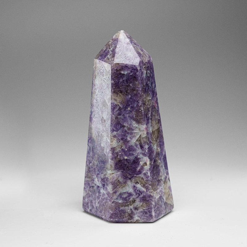Véritable pointe de lépidolite polie de Madagascar (1,1 lb)