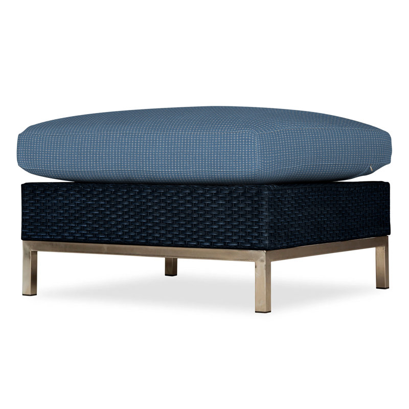 Elements Outdoor Ottoman, Ebony, Cottage Pepper