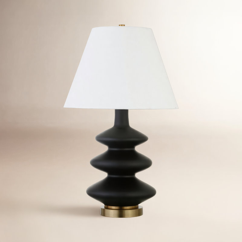 Danelea Glass Table Lamp, Black