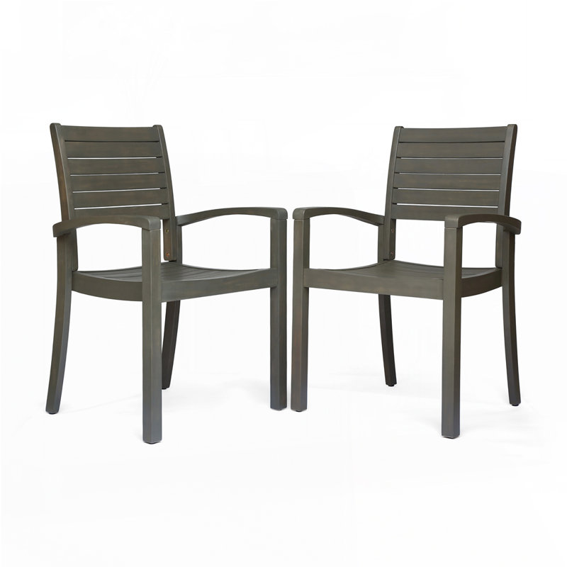 Chaises de salle à manger d'extérieur, Gris