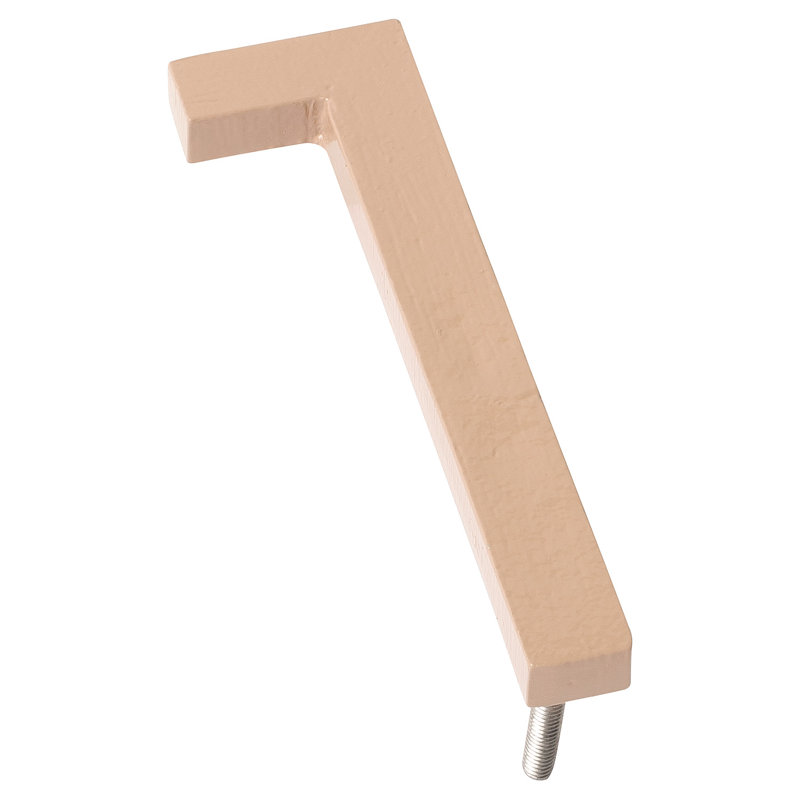 Numéro de maison à fixation flottante 16 po, 1, Taupe