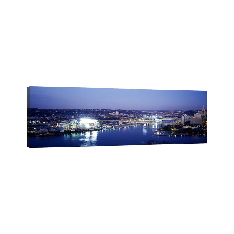 Pittsburgh PA #3 1 Piece Wrapped Canvas Panoramic Wall Art, 30.48 cm H x 91.44 cm W x 3.175 cm D