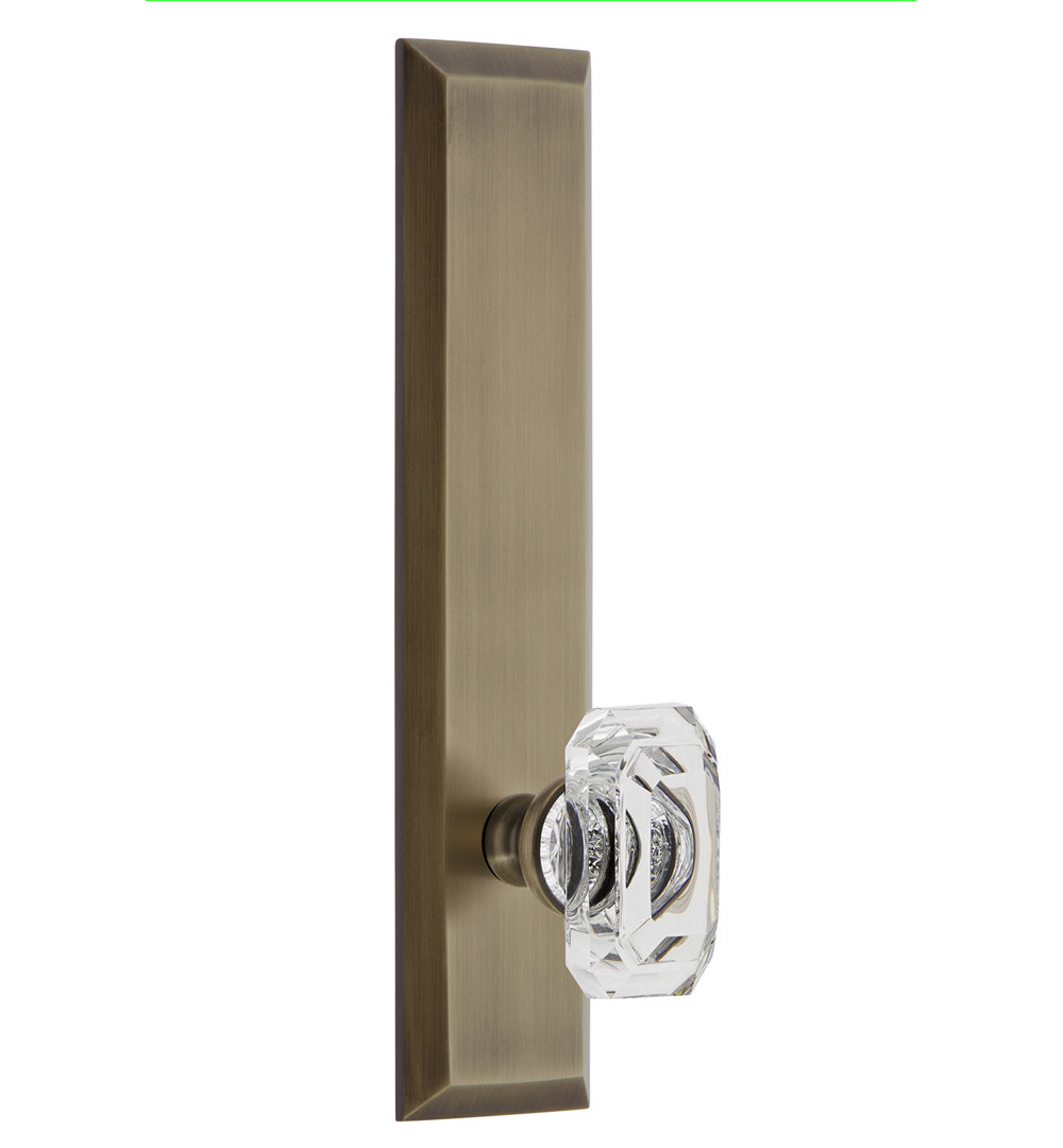 Grandeur Fifth Avenue Tall Plate Passage with Baguette Clear Crystal Door Knob Grandeur 