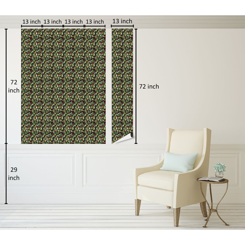 Zenas Roll, 72" L x 13" W, Dark Coral Reseda Green
