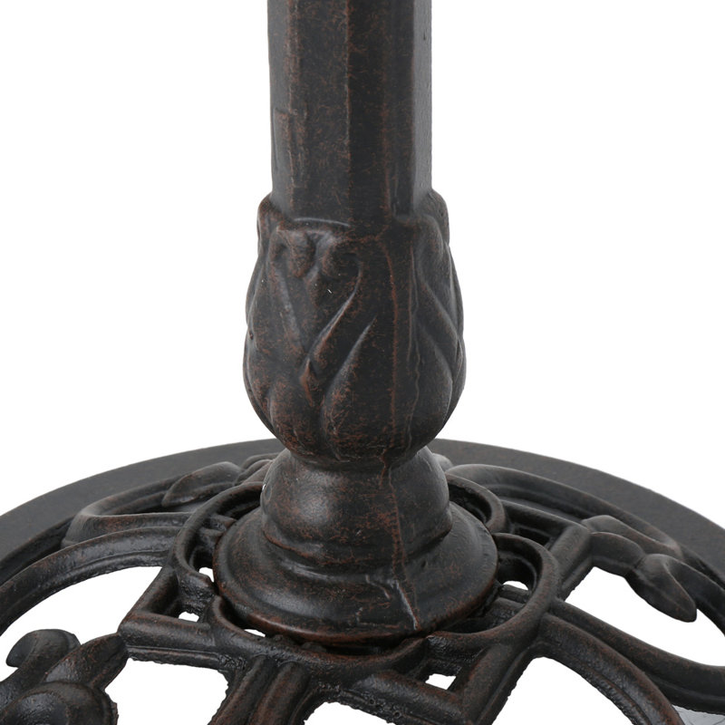 Bronze Aluminum and Iron Outdoor Bird Bath with Bird Detail
