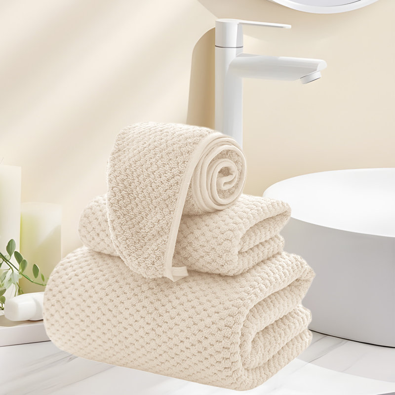 Bath Towels Set of 3 Pieces - Highly Absorbent Towels for Bathroom, 1 Bath Towels, 1 Hand Towels, 1 Washcloths