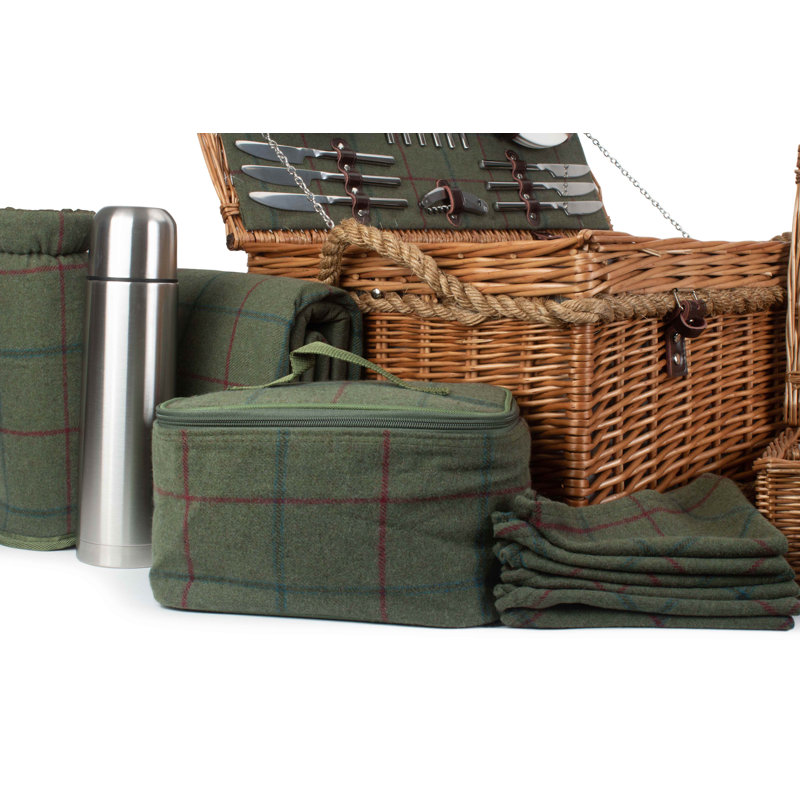Wicker 6 Person Rope Handled Fully Fitted Picnic Hamper