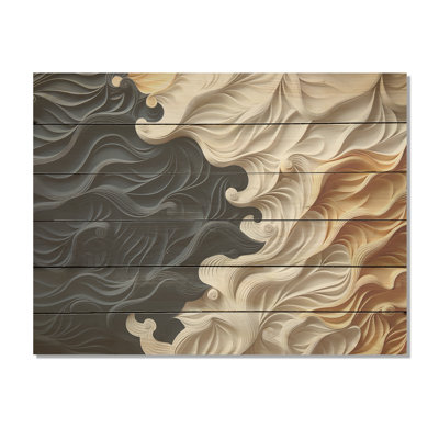 Minimalism Beauty Serenity Art - Coastal Minimalism Wood Art On Natural Pine Wood