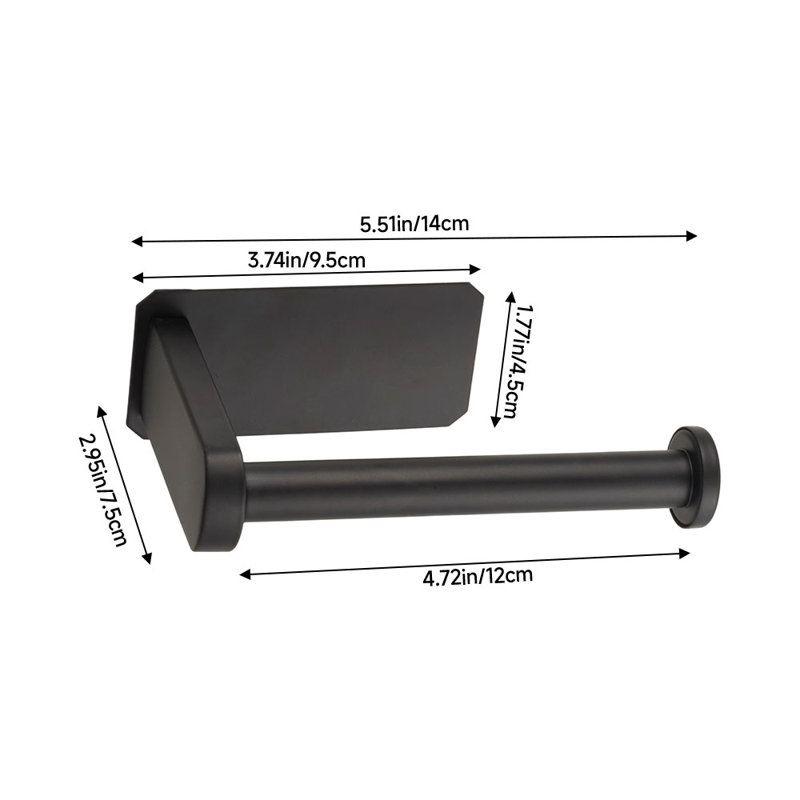 14 cm L Stainless Steel 1 - Bar Towel Bar, Black