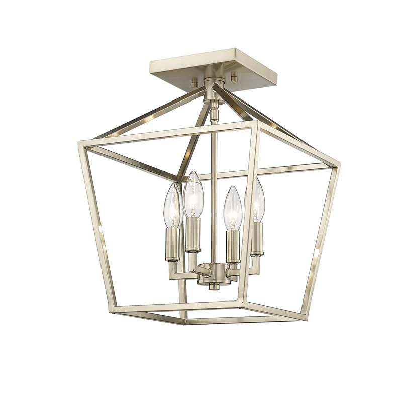 Plafonnier semi-encastré 4 lumières doré moderne, Modern Gold