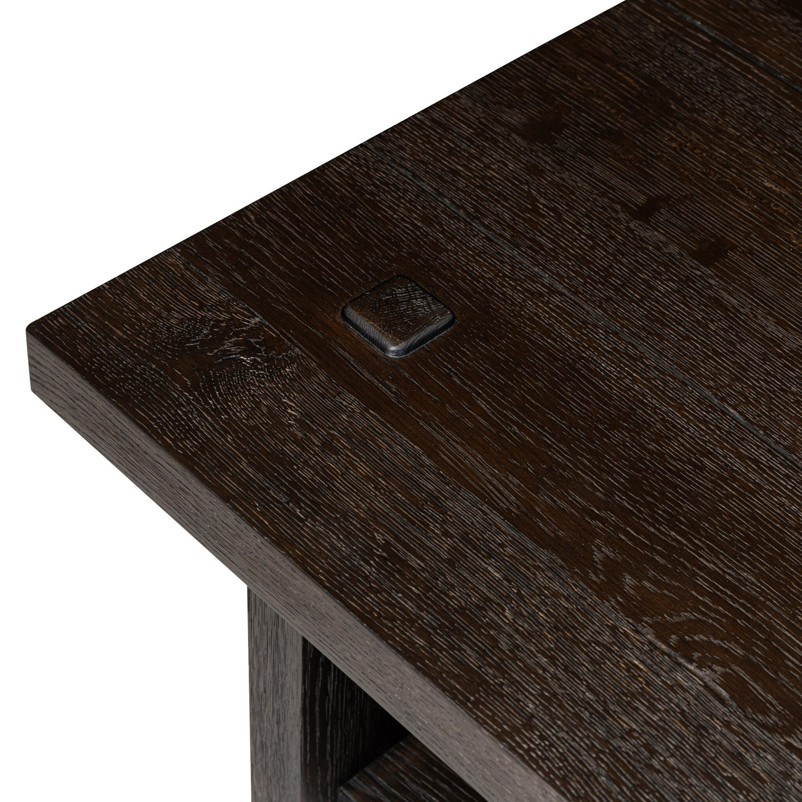 Zeno End Table, Cracked Smoked Black Veneer