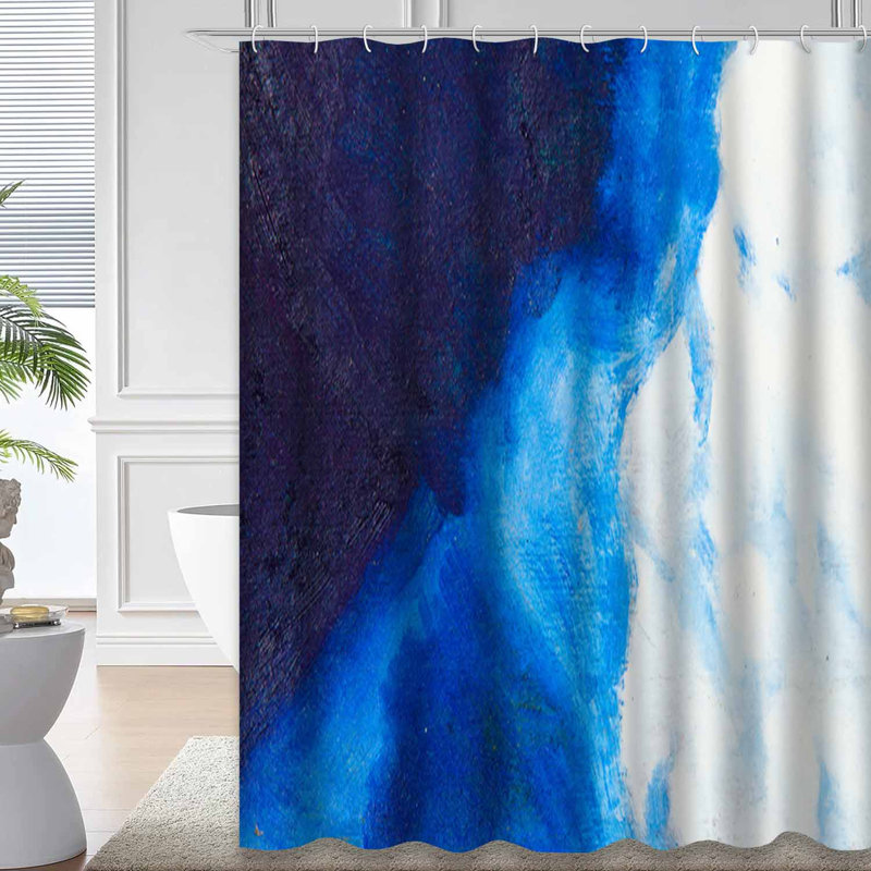 Rideau de douche bleu foncé avec 12 crochets, L 72 po x l 84 po