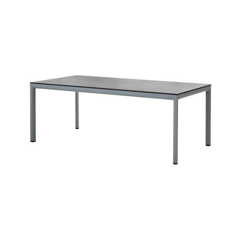 Drop Rectangular Outdoor Dining Table ,, Black, 39.4" W x 78.8" L x 29.2" H, Light Gray
