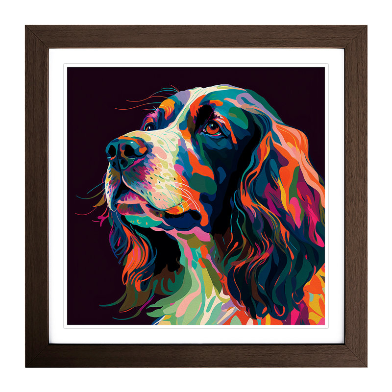 Single Picture Frame Print on Wood, Walnut
