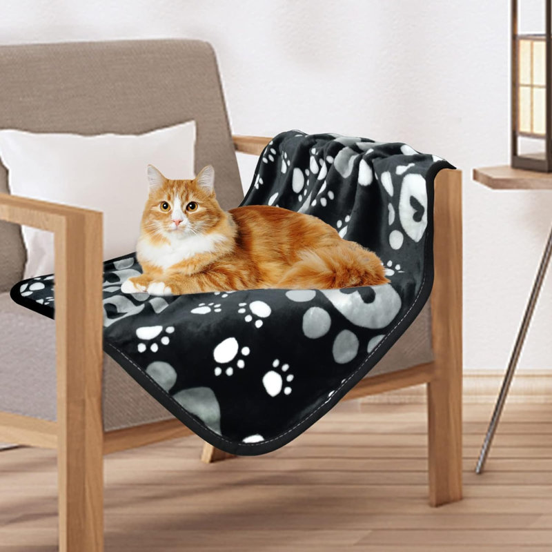 Couverture en fausse fourrure pour animaux, Noir