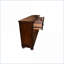 Ensemble de chambre à coucher grand lit transitionnel brun noyer foncé 4 pièces avec rangement | Bois | Brun noyer foncé