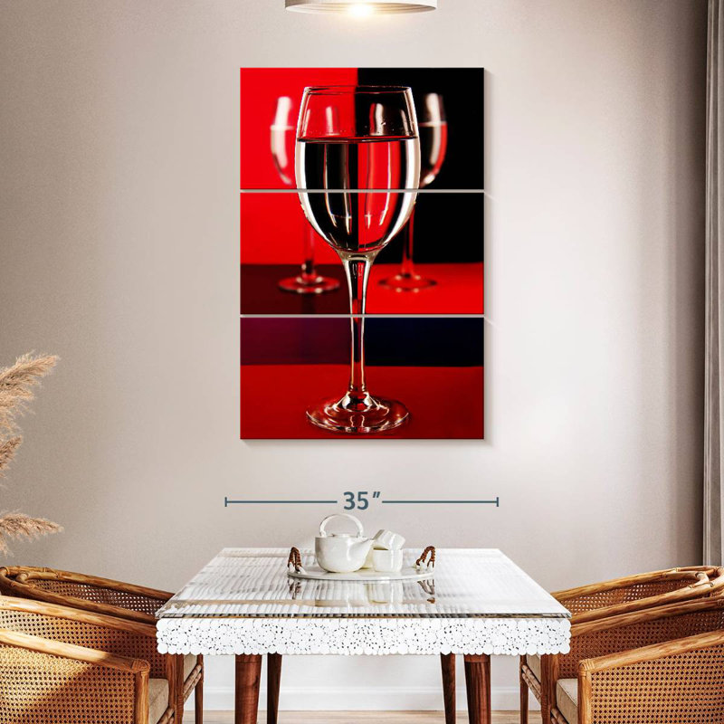 Yarlin Abstract Wine Glasses, 50" H x 32" W