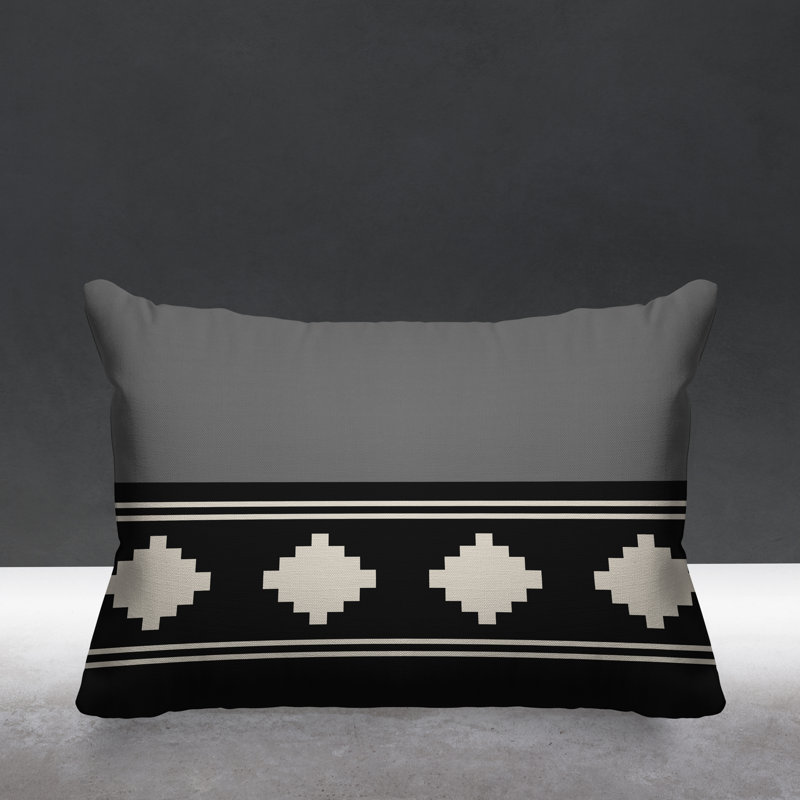 Coussin intérieur / extérieur Ector Southwestern, gris