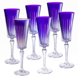 Colored Champagne Flute Glasses - Purple Toasting  Flute Glass - Set of 6 -  7 oz -Made in Europe