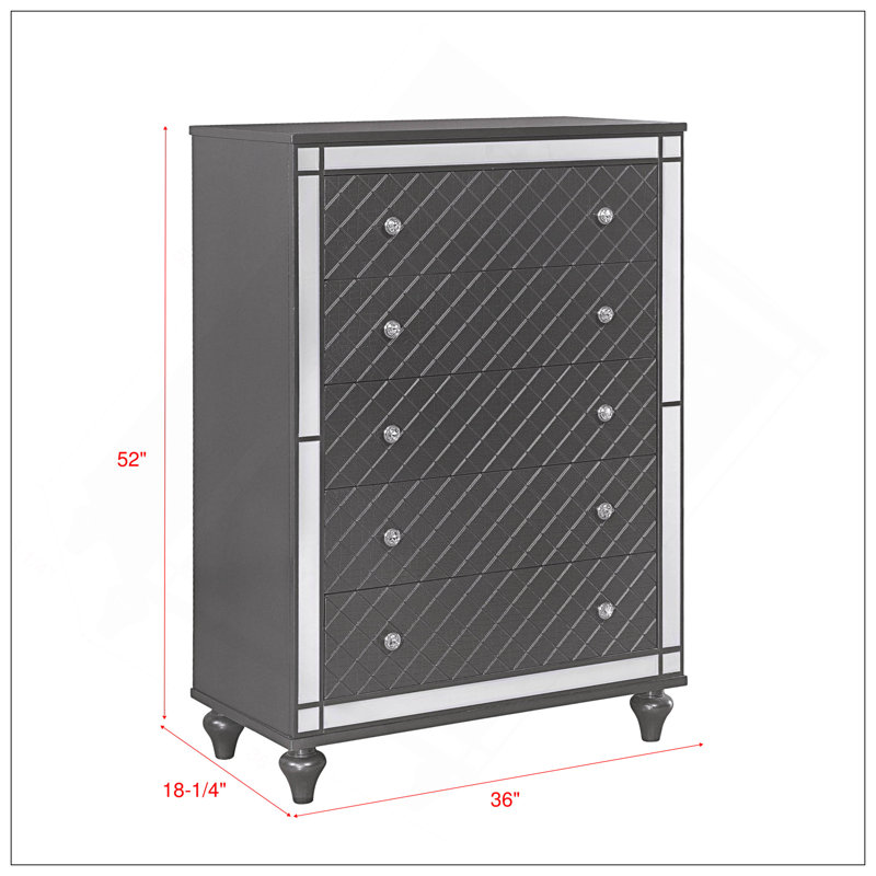 Refino - Commode - Gris, Gris foncé
