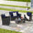 4 Pieces Outdoor Patio Furniture Sets Garden Rattan Chair Wicker Set, Poode Lawn Chairs With Tempered Glass Coffee Table Porch Furniture-1812073237