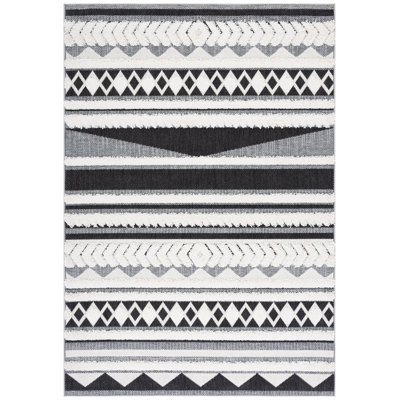 Aarent Southwestern Ivory/Black Indoor / Outdoor Area Indoor/Outdoor Area Rug
