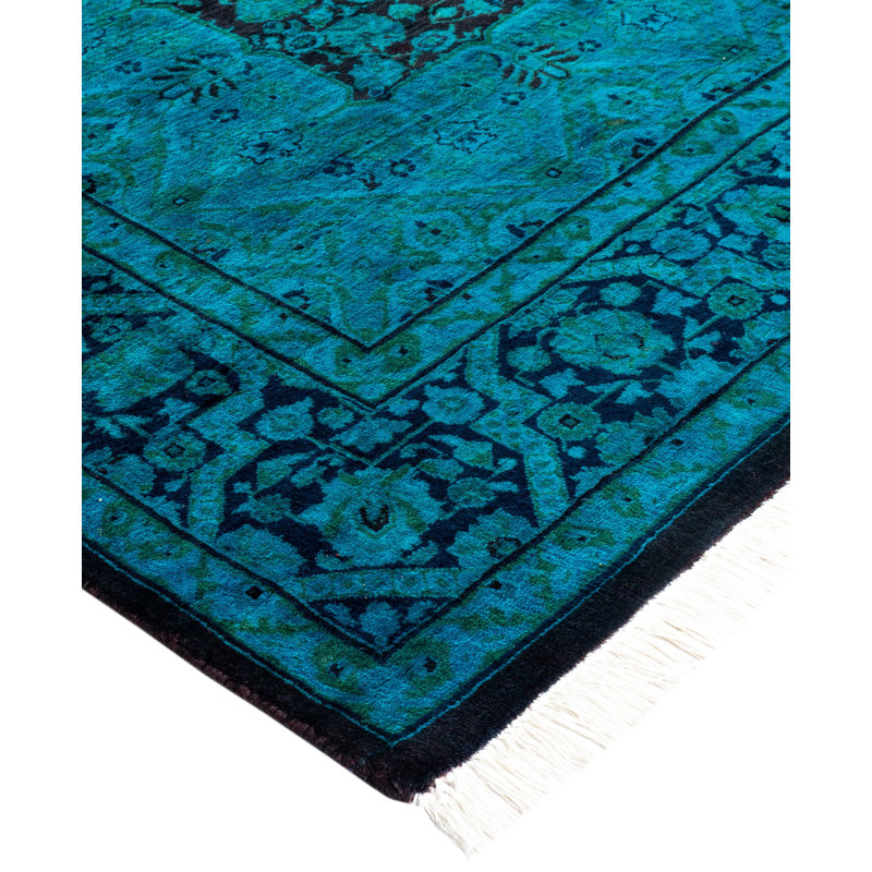 Overdyed One-of-a-Kind 4' 1" X 6' 1" Hand Knotted Area Rug